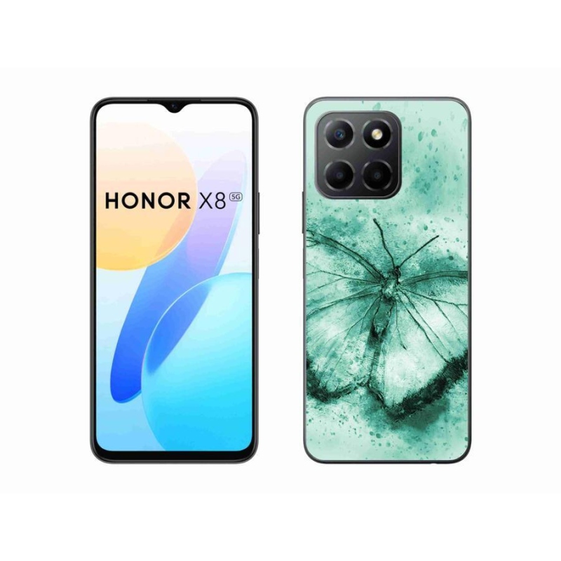 Gélový obal mmCase na mobil Honor X8 5G/Honor 70 Lite 5G - zelený motýľ