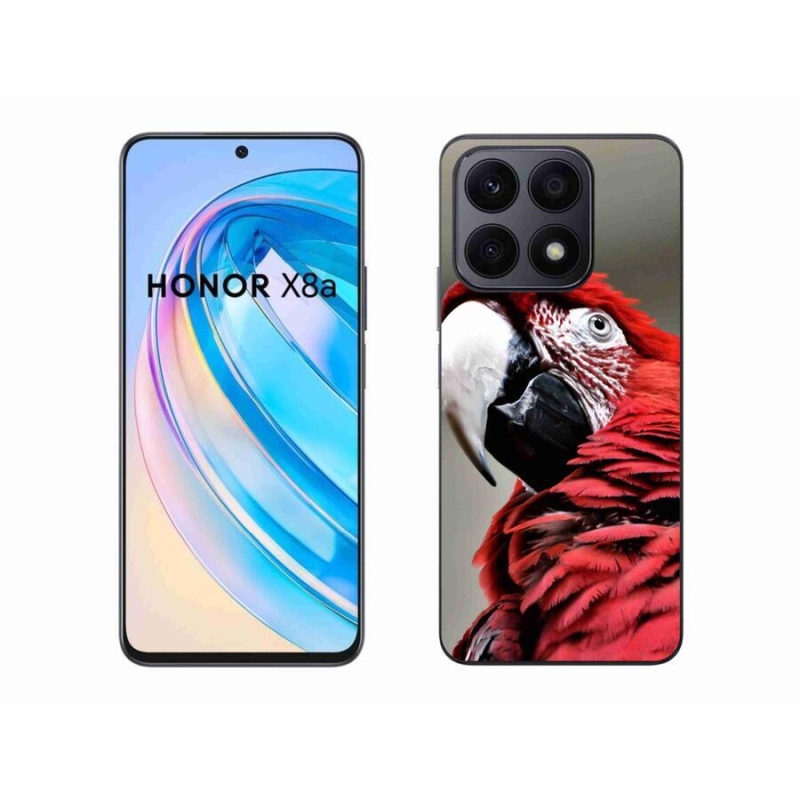 Gélový obal mmCase na mobil Honor X8a - papagáj ara červený