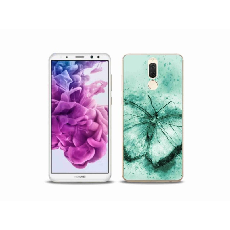 Gélový obal mmCase na mobil Huawei Mate 10 Lite - zelený motýľ