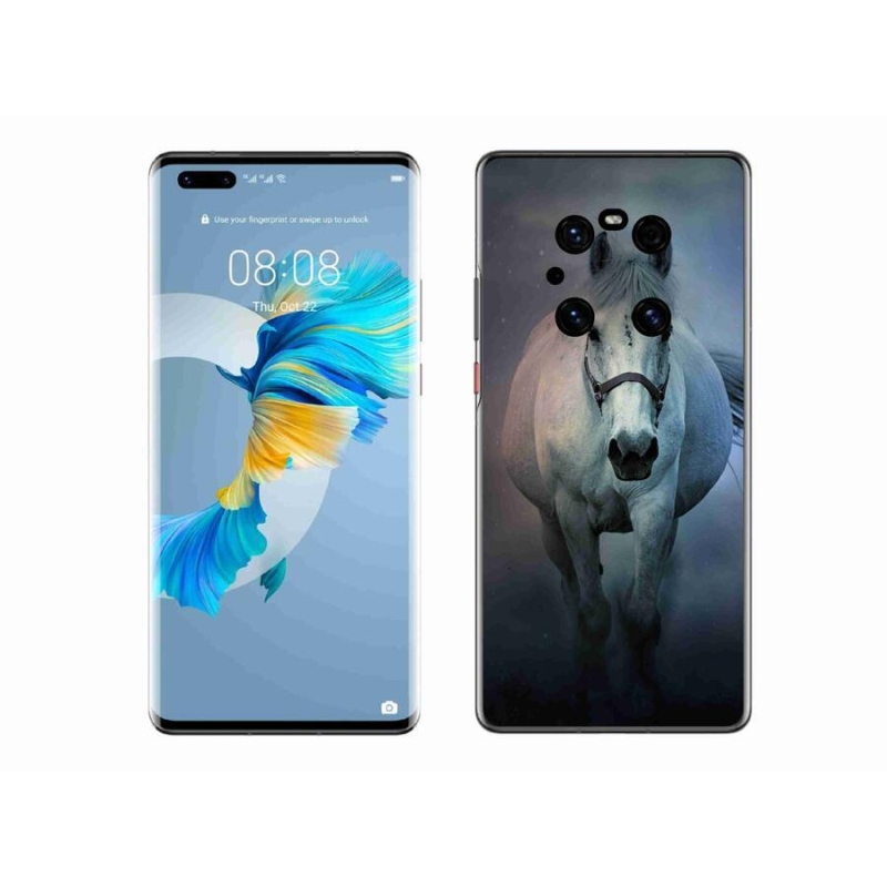 Gélový obal mmCase na mobil Huawei Mate 40 Pro - bežiaci biely kôň