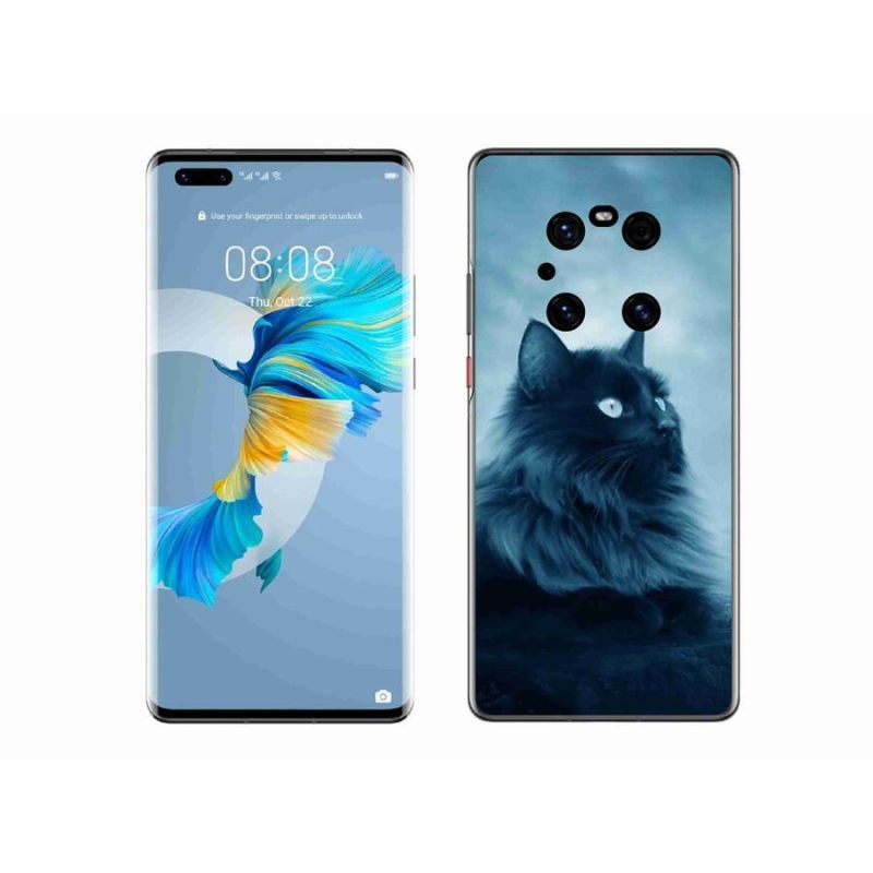 Gélový obal mmCase na mobil Huawei Mate 40 Pro - čierna mačka 1