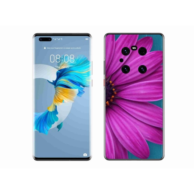 Gélový obal mmCase na mobil Huawei Mate 40 Pro - fialová margaréta