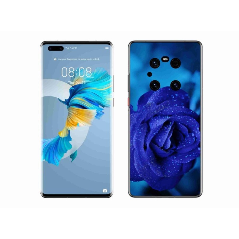 Gélový obal mmCase na mobil Huawei Mate 40 Pro - modrá ruža