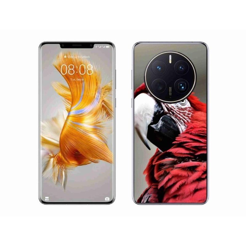 Gélový obal mmCase na mobil Huawei Mate 50 Pro - papagáj ara červený