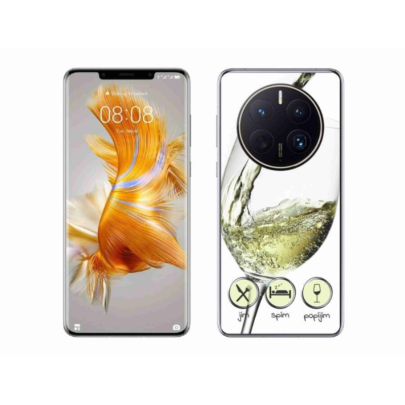 Gélový obal mmCase na mobil Huawei Mate 50 Pro - pohár vína bielej