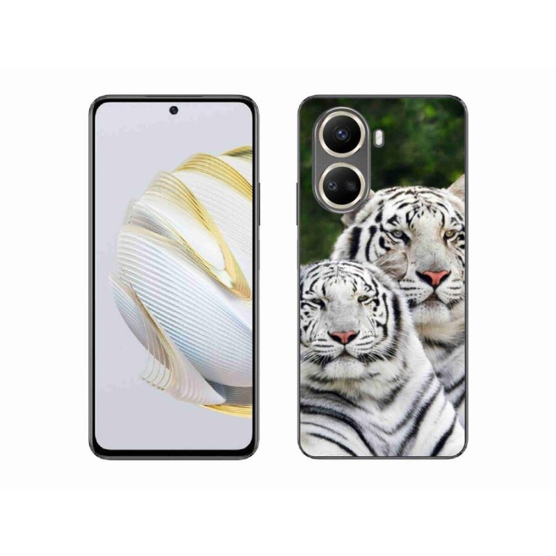 Gélový obal mmCase na mobil Huawei Nova 10 SE - bieli tigre