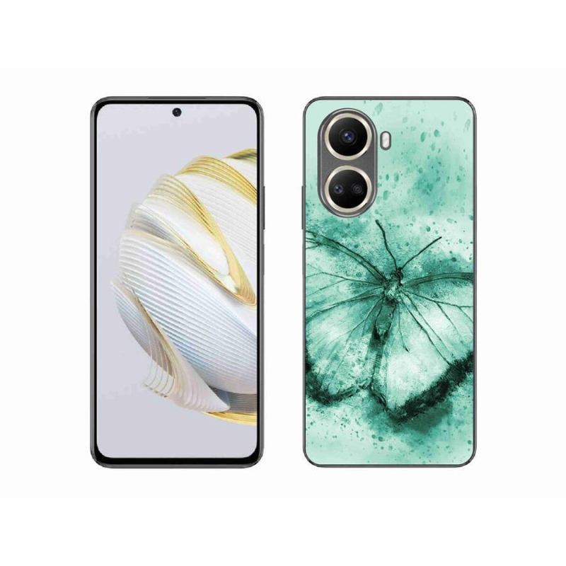 Gélový obal mmCase na mobil Huawei Nova 10 SE - zelený motýľ