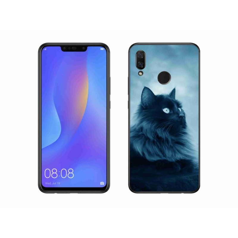 Gélový obal mmCase na mobil Huawei Nova 3 - čierna mačka 1