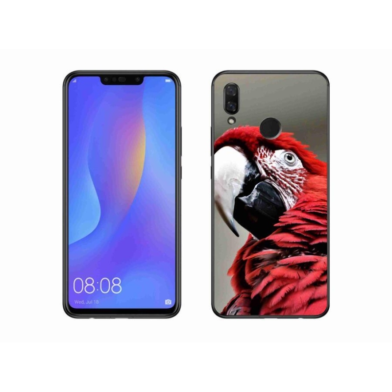 Gélový obal mmCase na mobil Huawei Nova 3 - papagáj ara červený