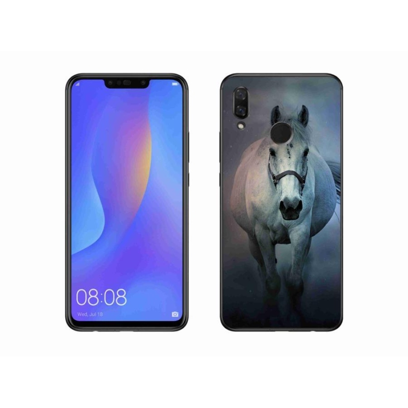 Gélový obal mmCase na mobil Huawei Nova 3i - bežiaci biely kôň