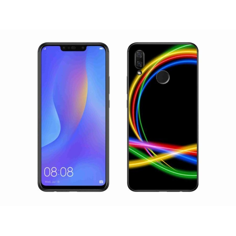 Gélový obal mmCase na mobil Huawei Nova 3i - neónové kruhy