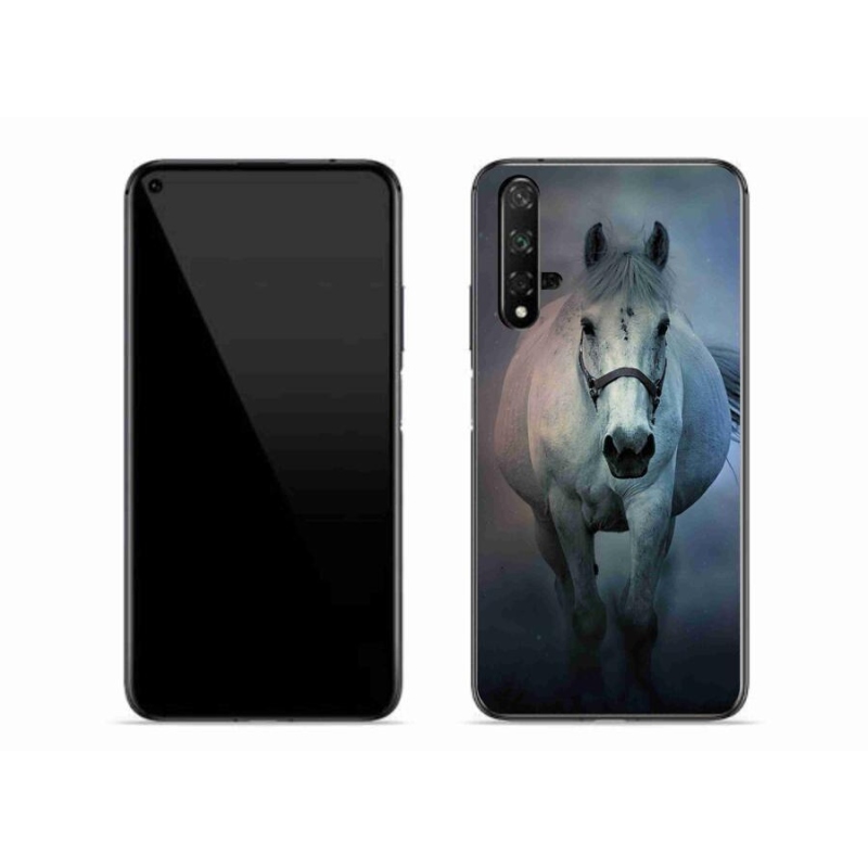 Gélový obal mmCase na mobil Huawei Nova 5T - bežiaci biely kôň