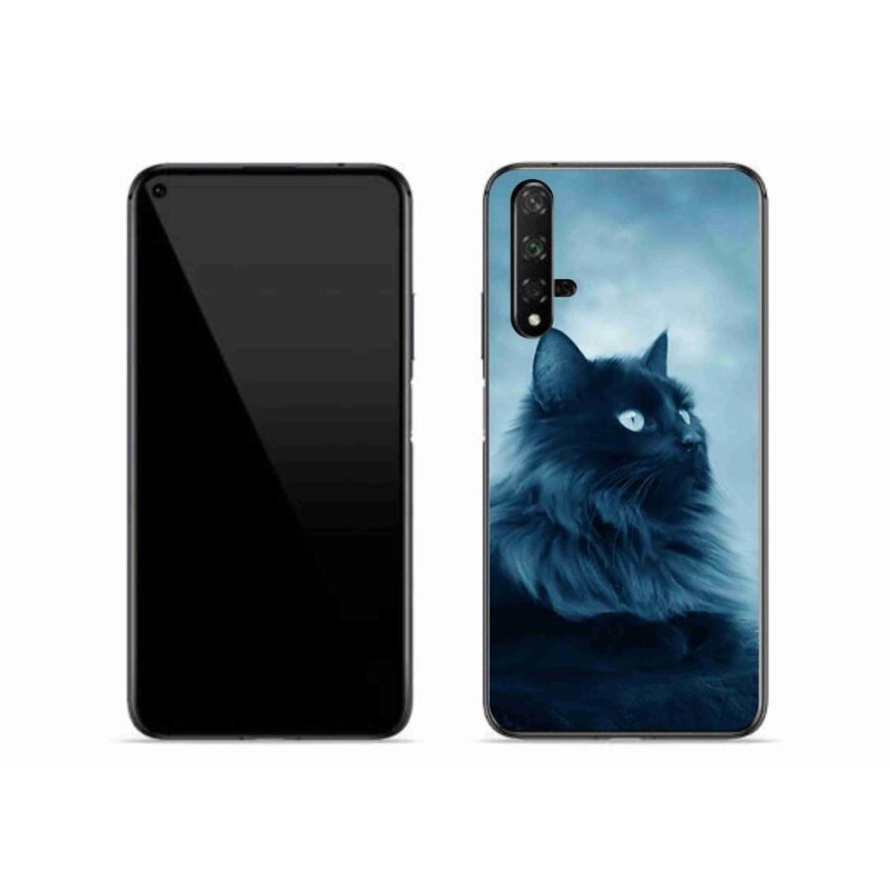 Gélový obal mmCase na mobil Huawei Nova 5T - čierna mačka 1