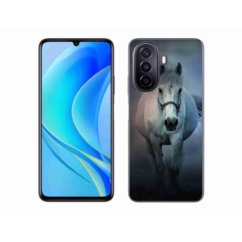 Gélový obal mmCase na mobil Huawei Nova Y70 - bežiaci biely kôň