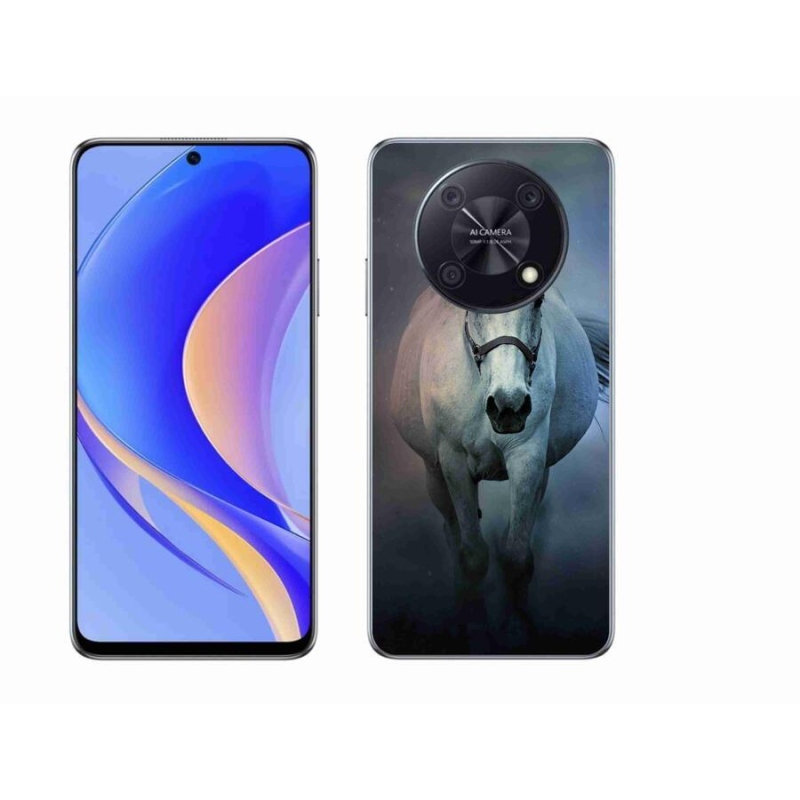 Gélový obal mmCase na mobil Huawei Nova Y90 - bežiaci biely kôň