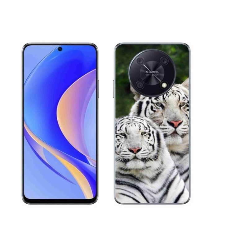 Gélový obal mmCase na mobil Huawei Nova Y90 - bieli tigre