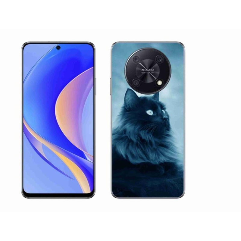 Gélový obal mmCase na mobil Huawei Nova Y90 - čierna mačka 1