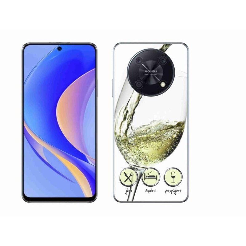 Gélový obal mmCase na mobil Huawei Nova Y90 - pohár vína bielej