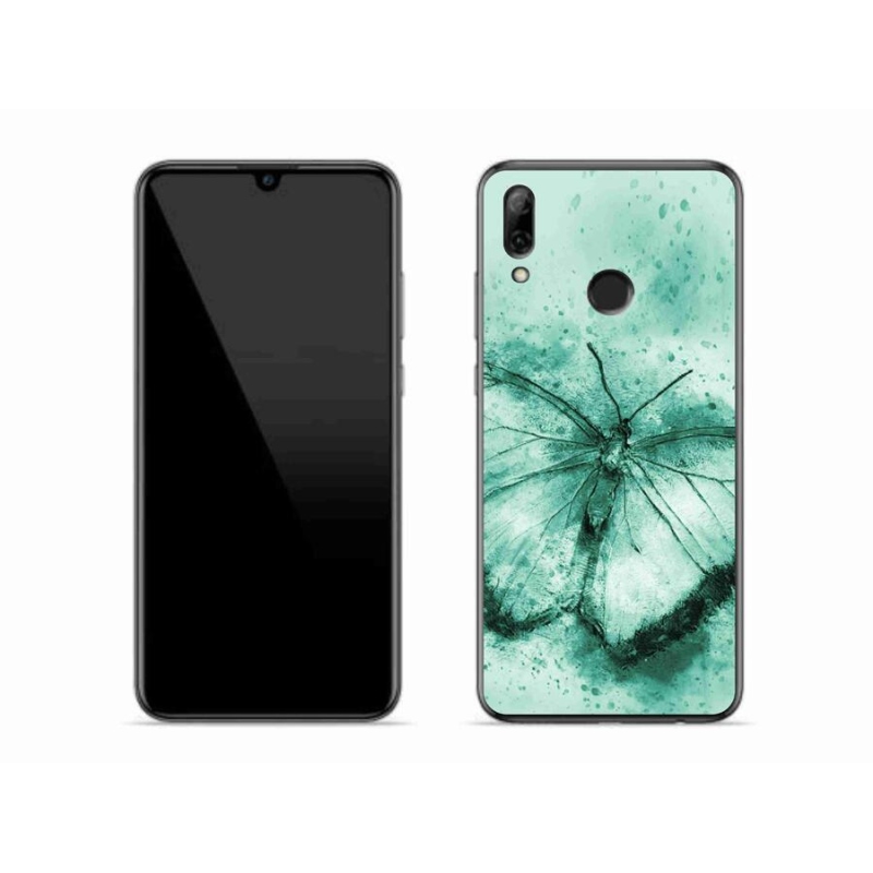 Gélový obal mmCase na mobil Huawei P Smart (2019) - zelený motýľ