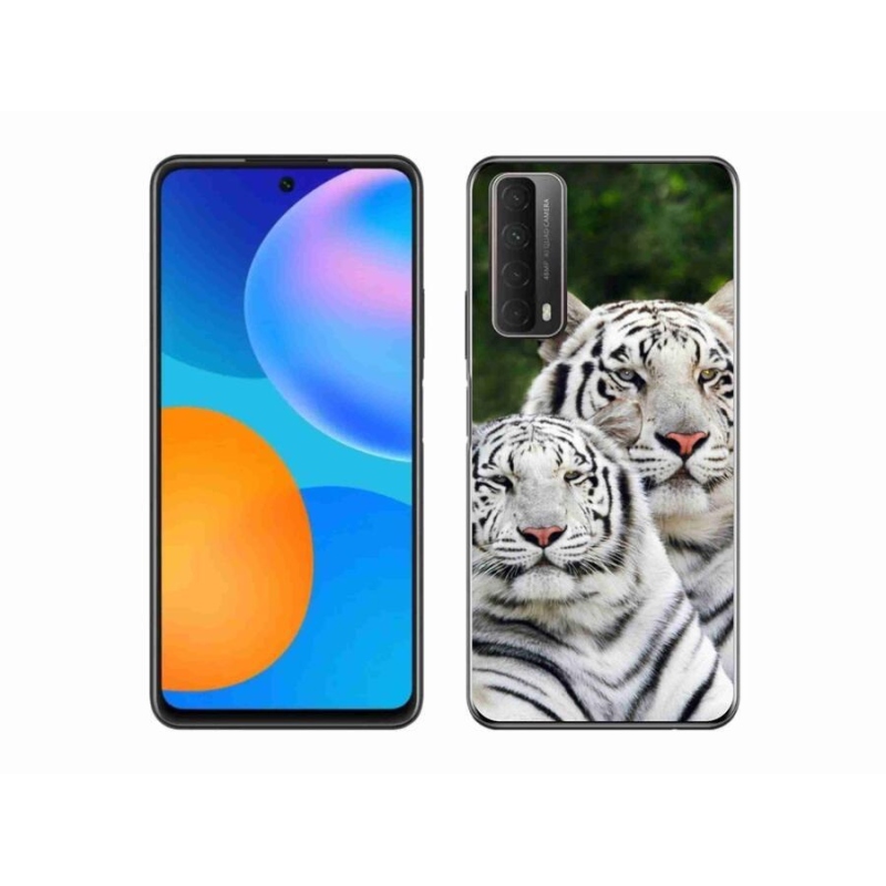 Gélový obal mmCase na mobil Huawei P Smart (2021) - bieli tigre