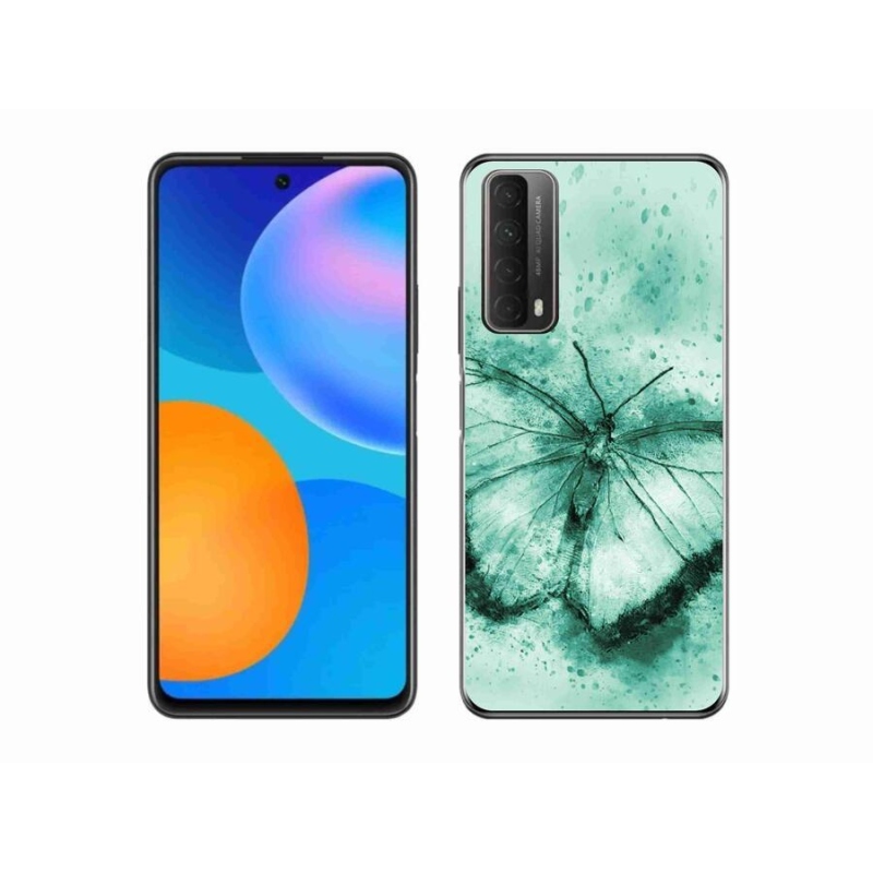 Gélový obal mmCase na mobil Huawei P Smart (2021) - zelený motýľ