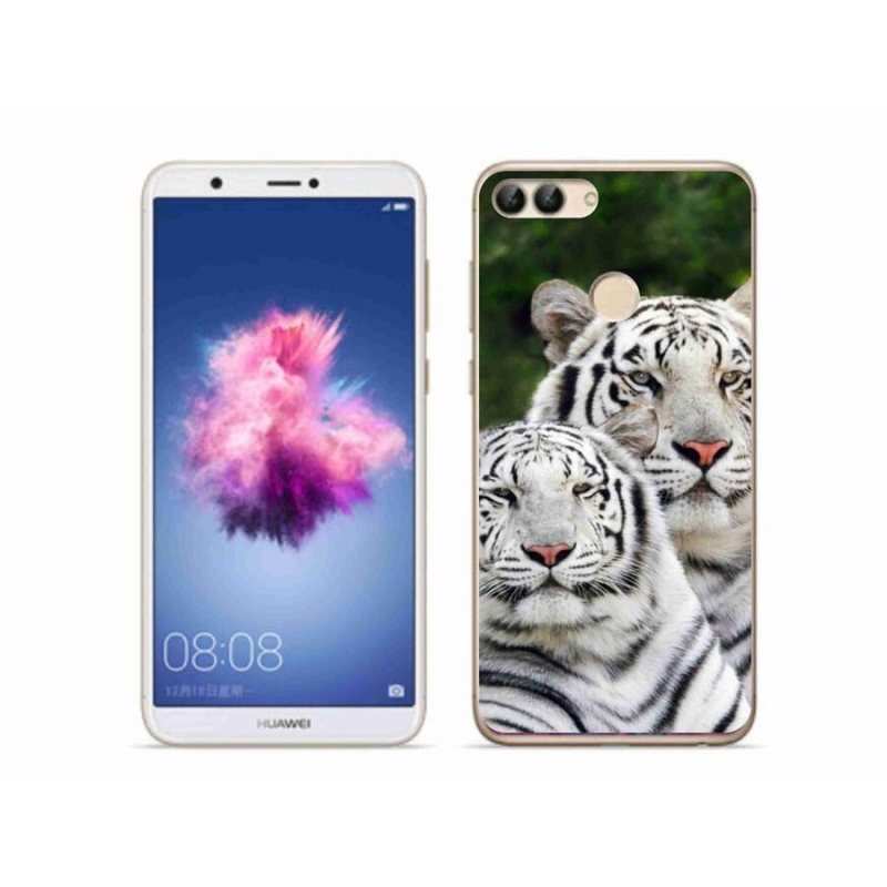 Gélový obal mmCase na mobil Huawei P Smart - bieli tigre