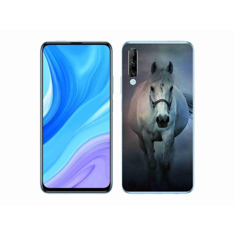 Gélový obal mmCase na mobil Huawei P Smart Pro (2019) - bežiaci biely kôň
