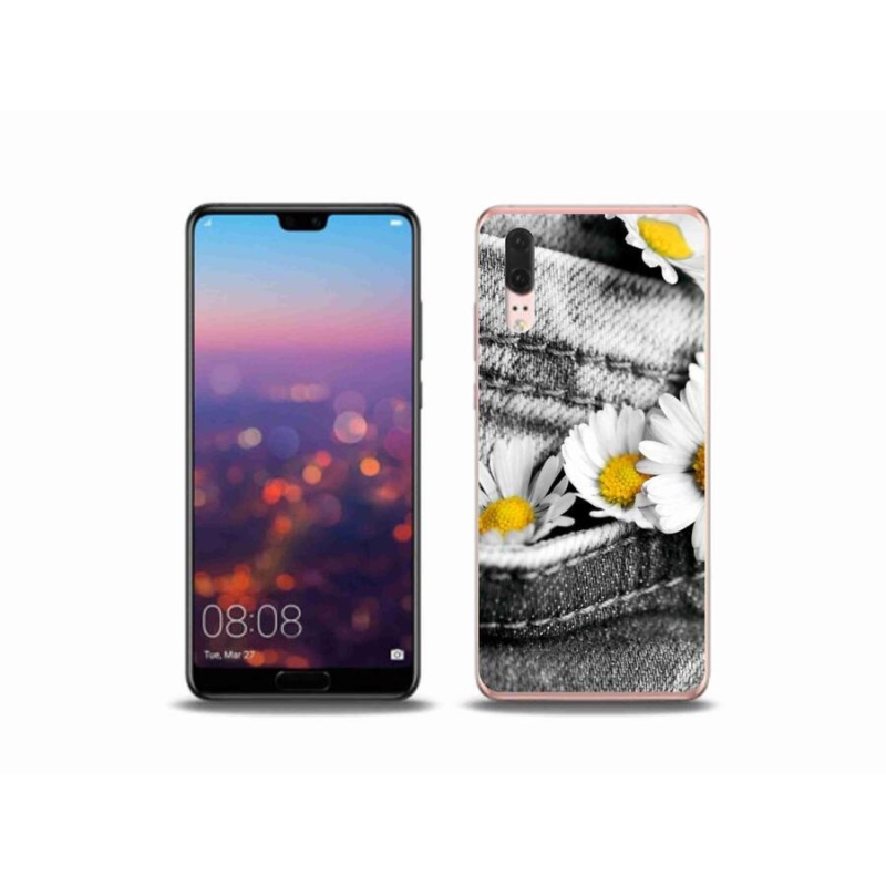 Gélový obal mmCase na mobil Huawei P20 - margaréty