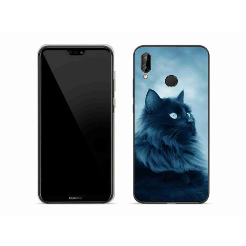 Gélový obal mmCase na mobil Huawei P20 Lite - čierna mačka 1
