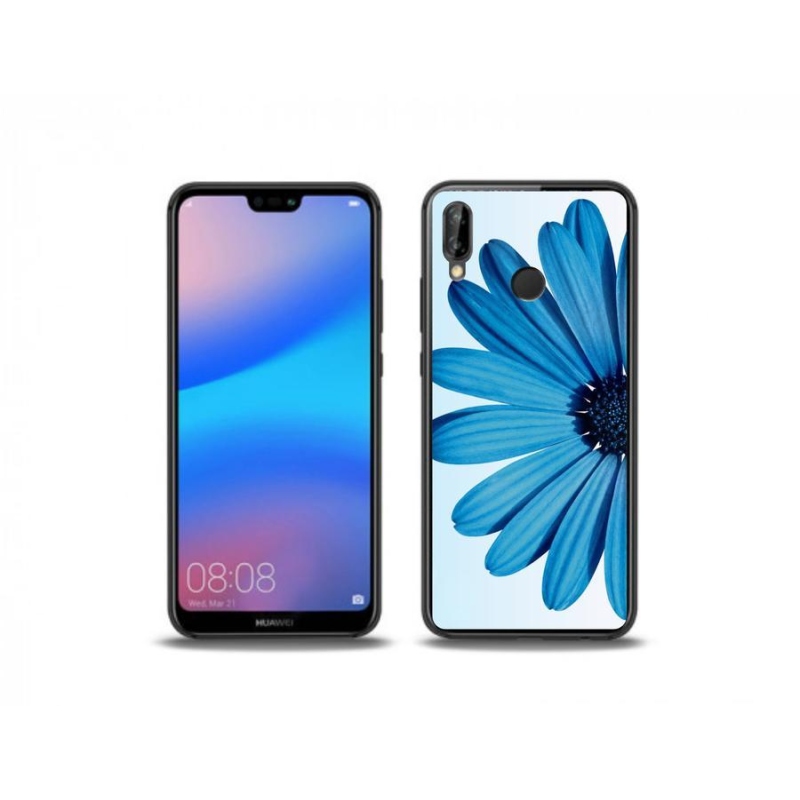 Gélový obal mmCase na mobil Huawei P20 Lite - modrá margaréta