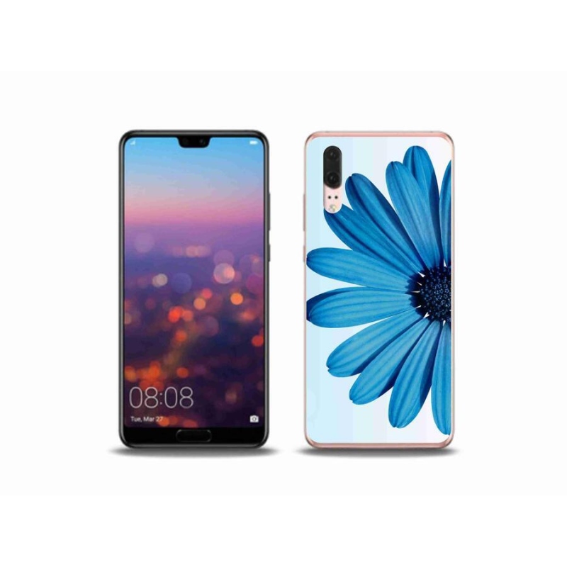 Gélový obal mmCase na mobil Huawei P20 - modrá margaréta