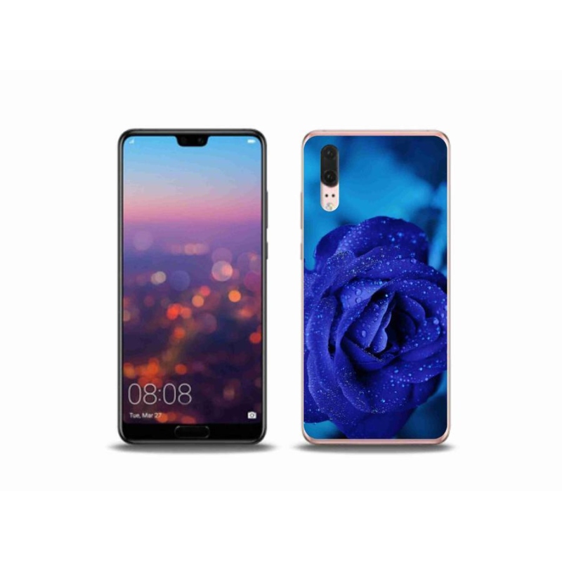 Gélový obal mmCase na mobil Huawei P20 - modrá ruža