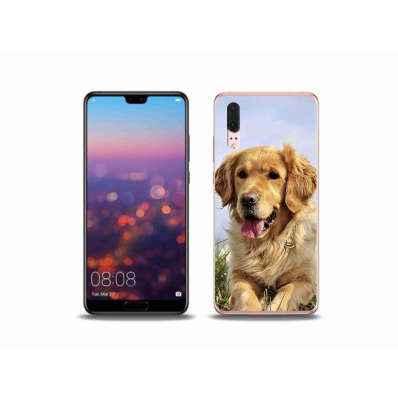 Gélový obal mmCase na mobil Huawei P20 - zlatý retriever