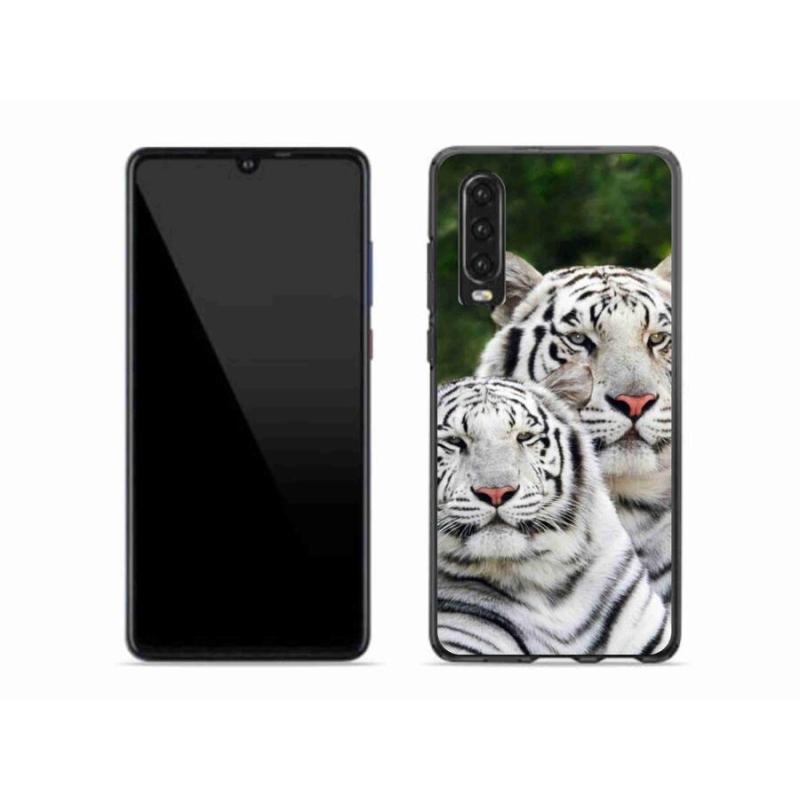 Gélový obal mmCase na mobil Huawei P30 - bieli tigre