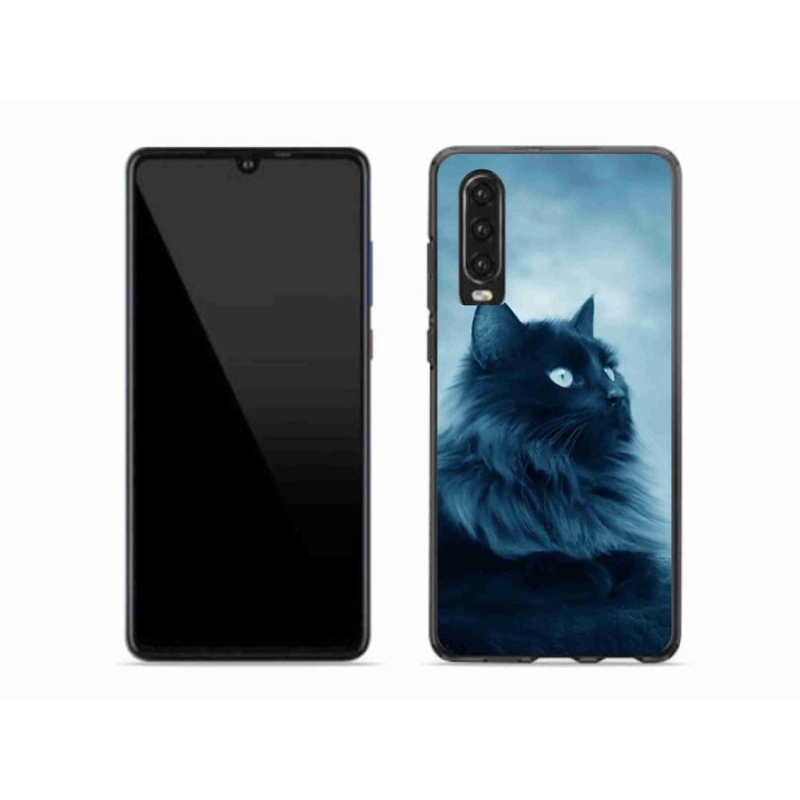 Gélový obal mmCase na mobil Huawei P30 - čierna mačka 1