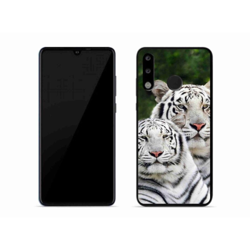 Gélový obal mmCase na mobil Huawei P30 Lite - bieli tigre