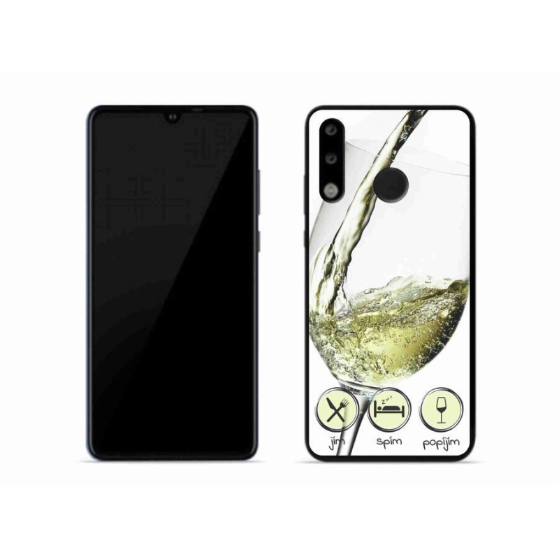 Gélový obal mmCase na mobil Huawei P30 Lite - pohárik vína biele