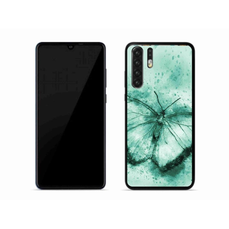 Gélový obal mmCase na mobil Huawei P30 Pro - zelený motýľ