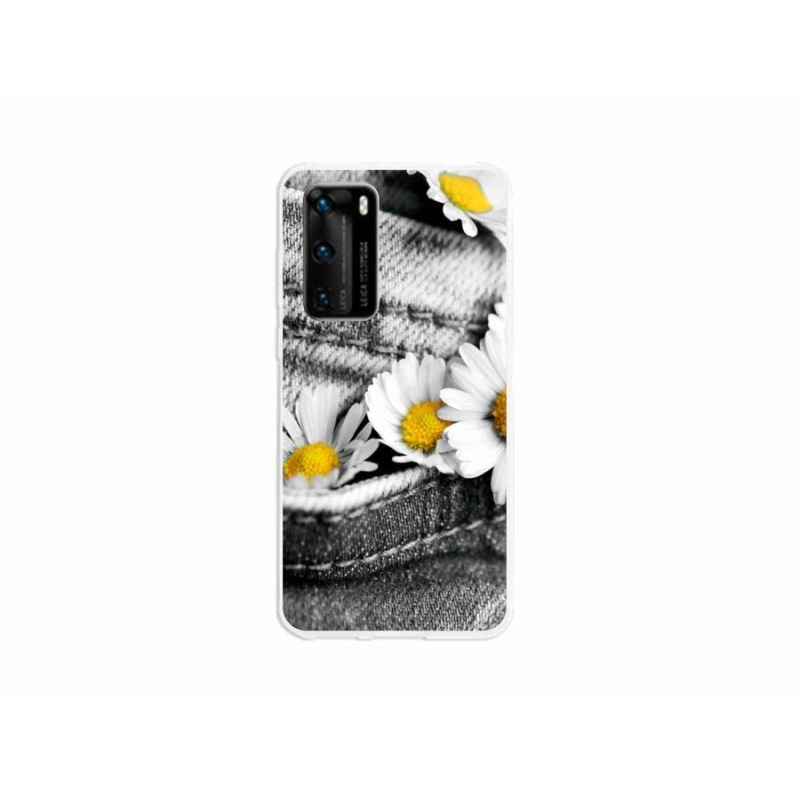 Gélový obal mmCase na mobil Huawei P40 - margaréty