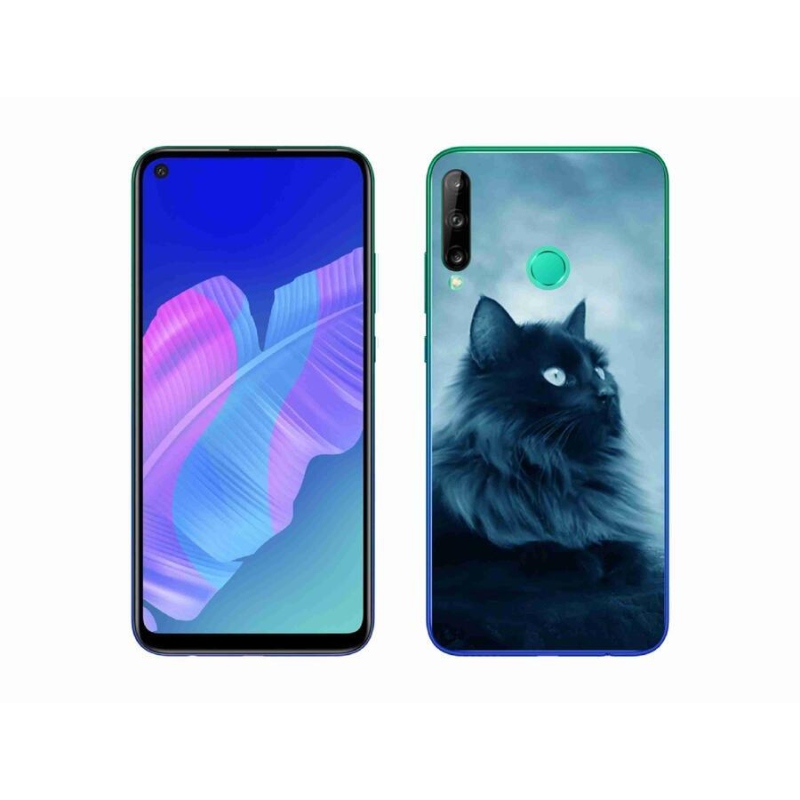 Gélový obal mmCase na mobil Huawei P40 Lite E - čierna mačka 1