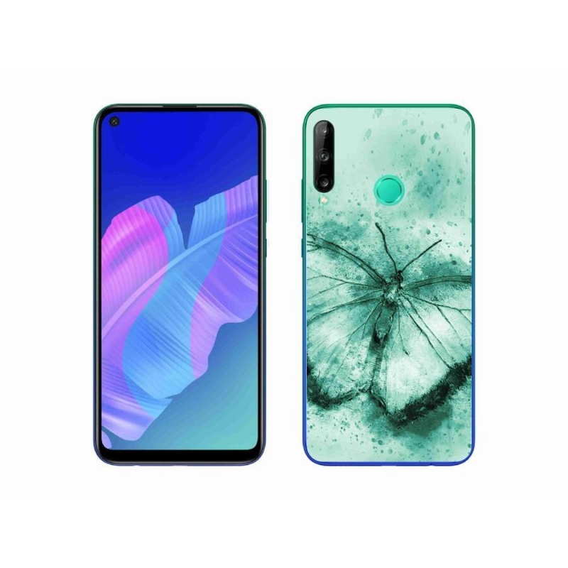 Gélový obal mmCase na mobil Huawei P40 Lite E - zelený motýľ