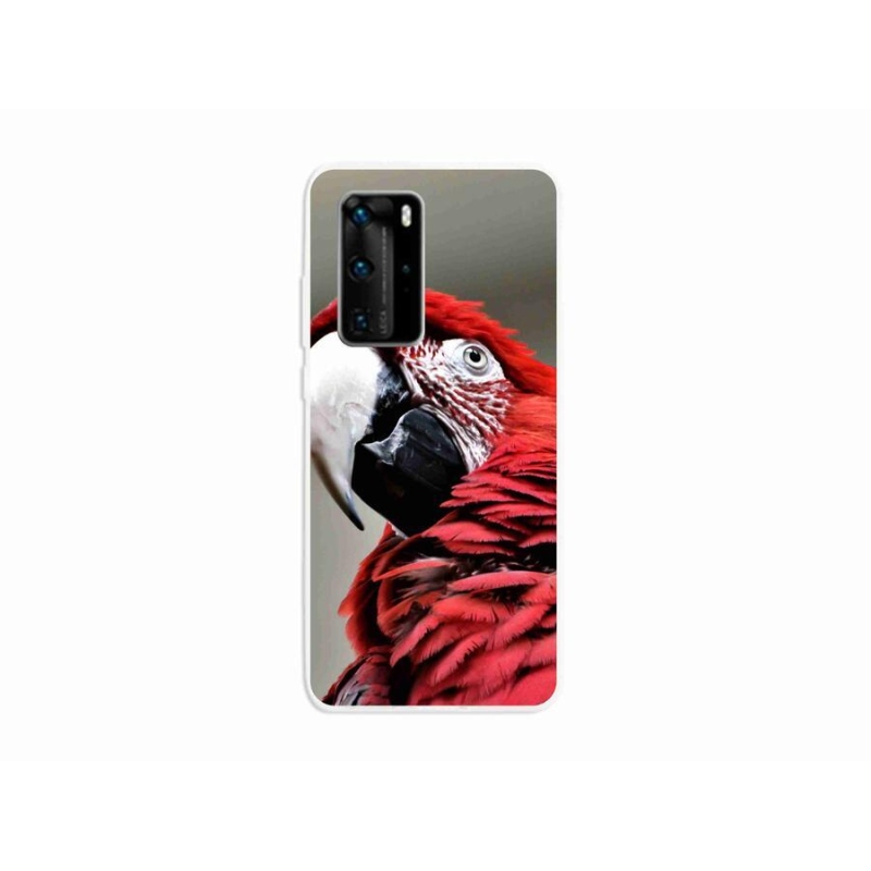 Gélový obal mmCase na mobil Huawei P40 Pro - papagáj ara červený