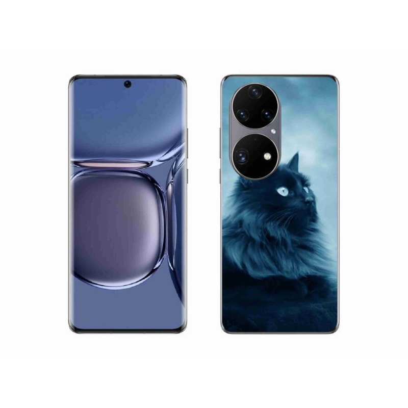 Gélový obal mmCase na mobil Huawei P50 Pro - čierna mačka 1