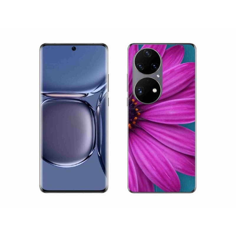 Gélový obal mmCase na mobil Huawei P50 Pro - fialová margaréta