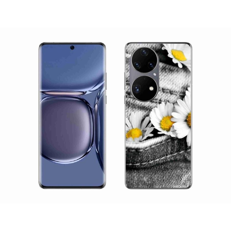 Gélový obal mmCase na mobil Huawei P50 Pro - margaréty