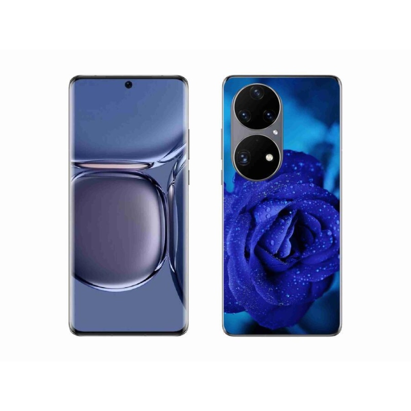 Gélový obal mmCase na mobil Huawei P50 Pro - modrá ruža