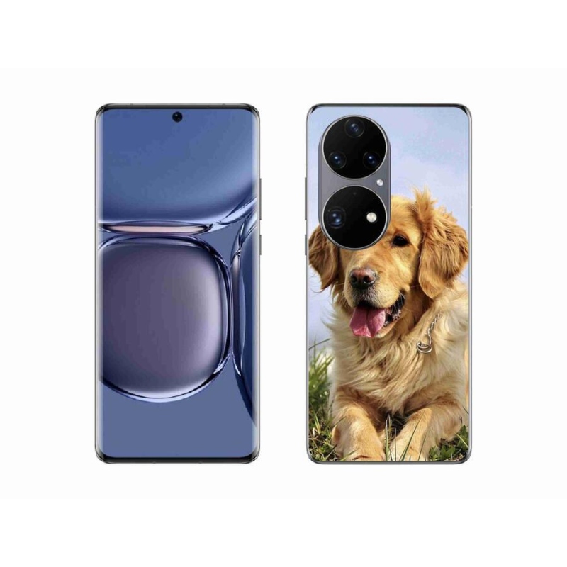 Gélový obal mmCase na mobil Huawei P50 Pro - zlatý retriever