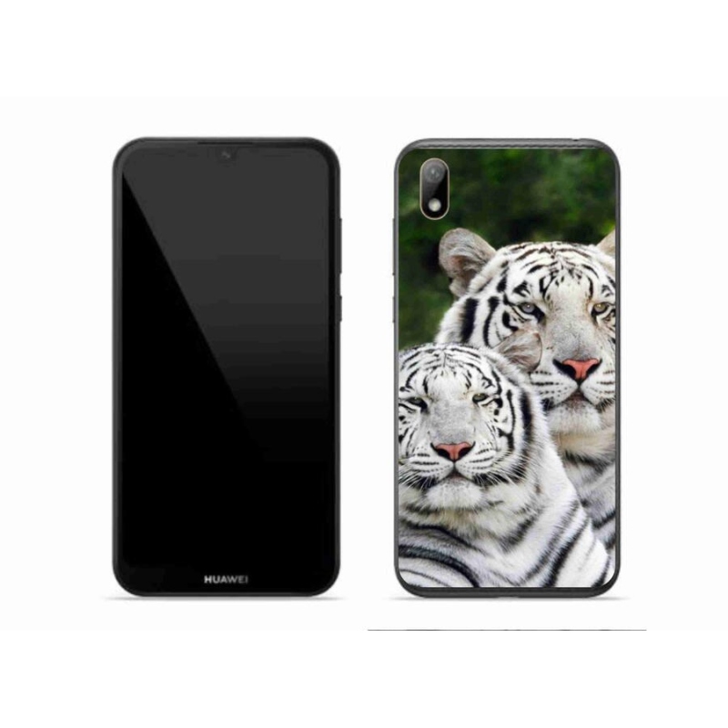 Gélový obal mmCase na mobil Huawei Y5 (2019) - bieli tigre