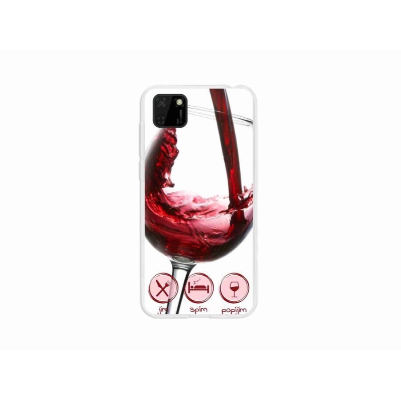 Gélový obal mmCase na mobil Huawei Y5p - pohárik vína červené