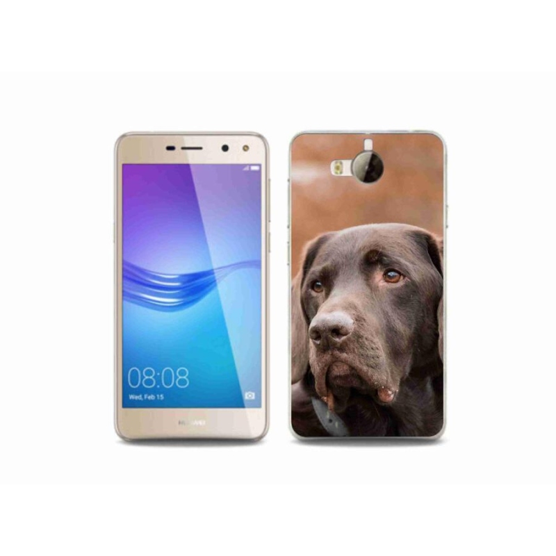 Gélový obal mmCase na mobil Huawei Y6 (2017) - hnedý labrador